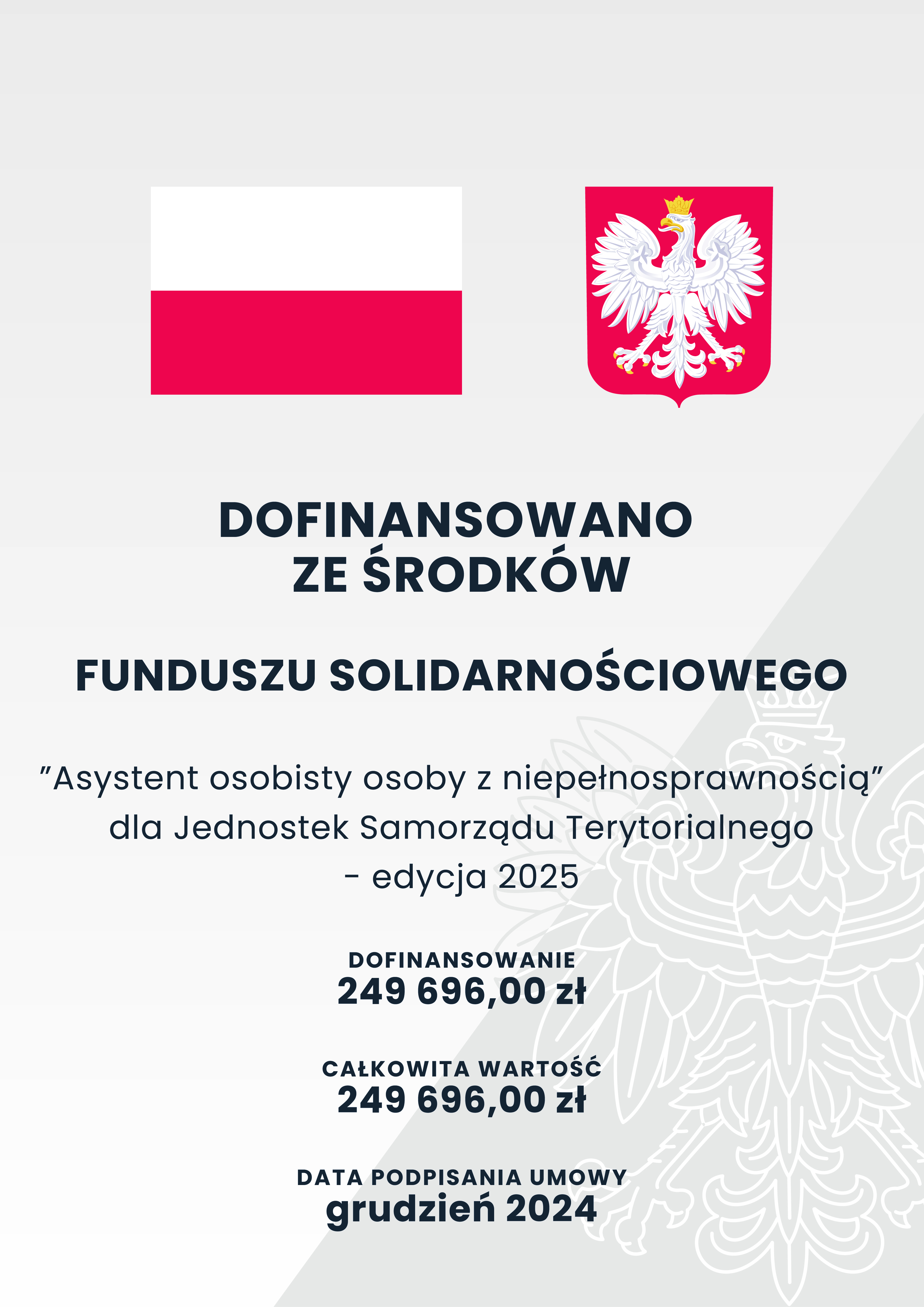 Informacja o&nbsp;przyznaniu dofinansowania