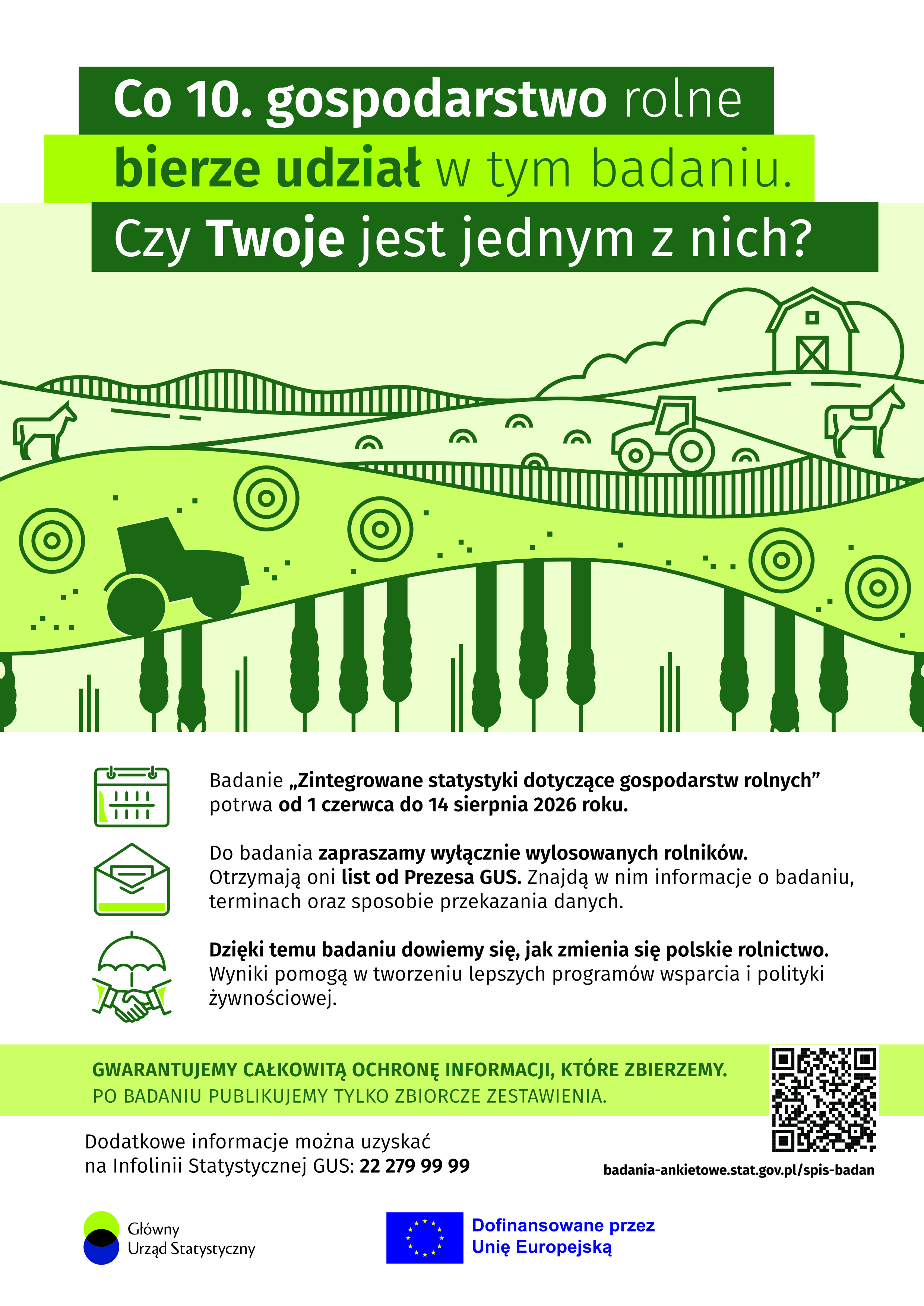 Badanie Zintegrowane statystyki dotyczące gospodarstw rolnych plakat