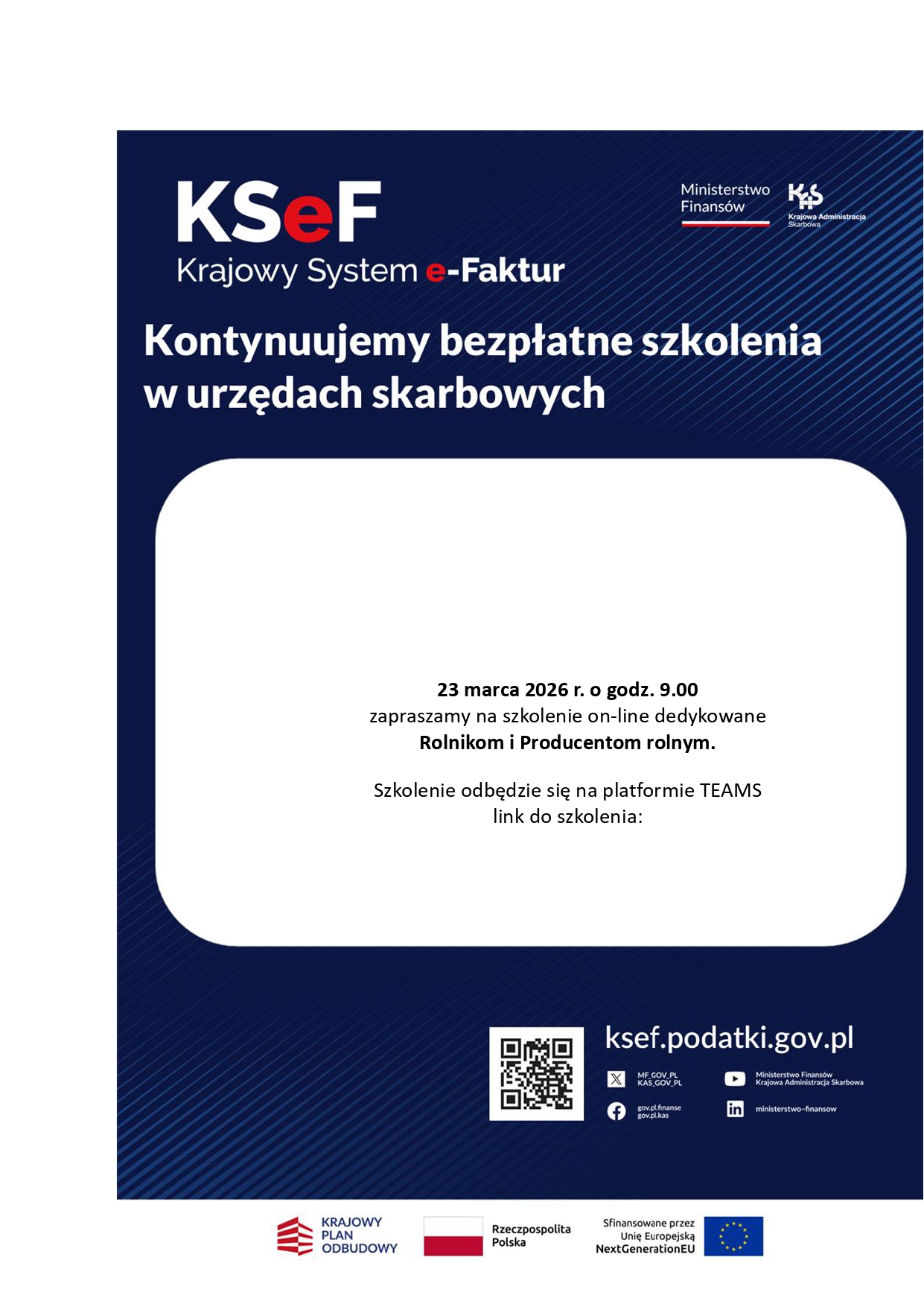 Bepłatne szkolenia KSeF w&nbsp;Urzędach Skarbowych