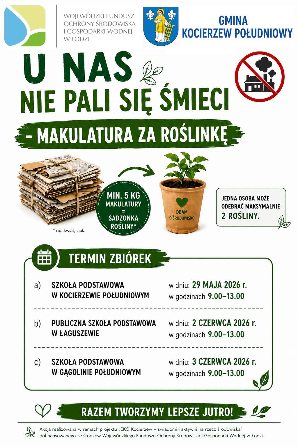 Plakat makulatura za roślinkę