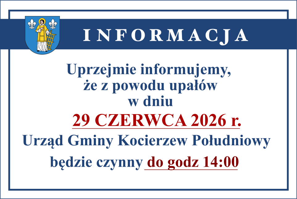 Informacja o&nbsp;skr&oacute;ceniu godzin pracy ze względu na&nbsp;upały