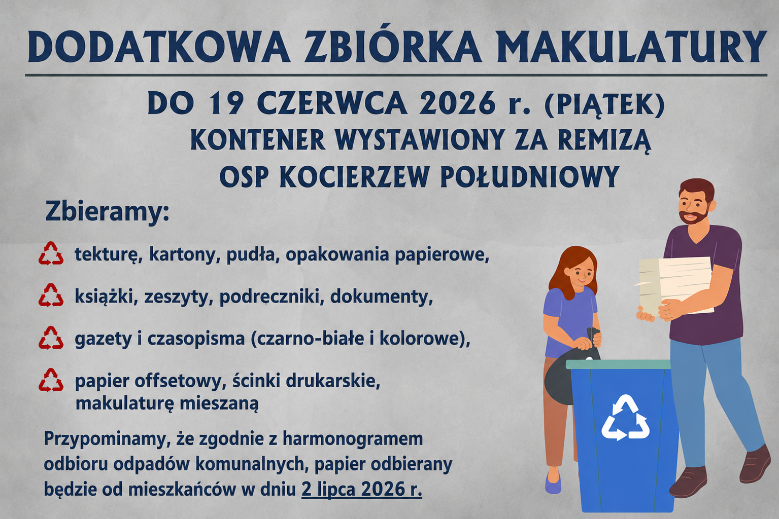 Plakat zb&oacute;rka makulatury