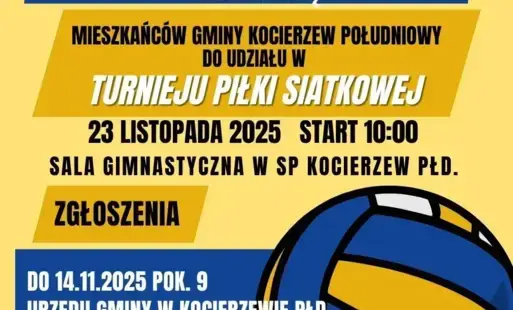 Informacja o turnieju piłki siatkowej w Gminie Kocierzew Południowy