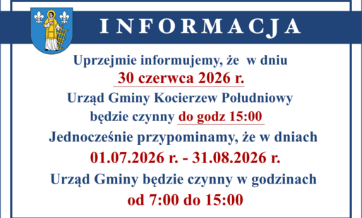 Godziny pracy Urzędu grafika