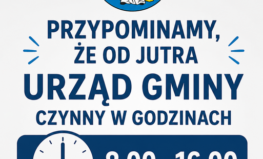 Plakat o zminie godzin pracy 01.09.2026