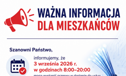 Ważna informacja grafika brak internetu