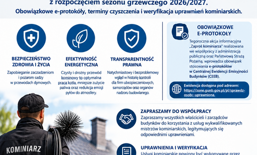 Komunikat Prezesa Krajowej Izby Kominiarzy plakat