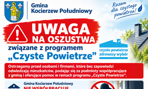 Zdjęcie do  UWAGA NA OSZUSTWA ZWIĄZANE Z PROGRAMEM &bdquo;CZYSTE POWIETRZE&rdquo;! 