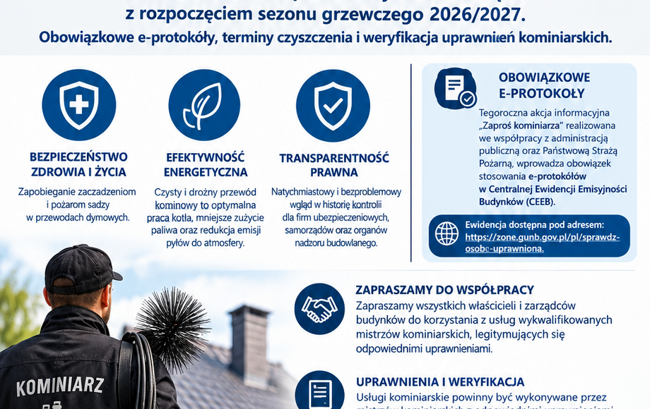Komunikat Prezesa Krajowej Izby Kominiarzy – rozpoczęcie sezonu grzewczego 2026/2027